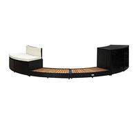 Contour pour spa Noir Poly rotin et bois d acacia massif