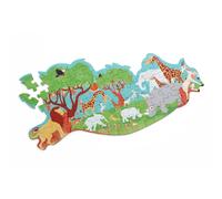 Scratch Puzzle Contour – Safari – 60 pièces – Multicolore