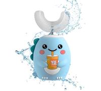 Contour Scrubber, Automatic Silicone Brush, 4.3 Inches Cleaner with Soft Bristles, Waterproof Mouth Rig, Rechargeable Toothbrush with U-Shape Head, Training Tool for Children