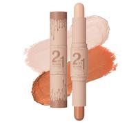 Contour Stick 2 en 1 Contouring Stick & Highlighter, Creamy Bronzer Stick, Sculpted Complexion Wand Contour Waterproof Long Lasting Natural Bronzer Smooth Face Highlighter Beauty Contour Stick (02, M)
