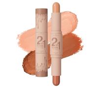 Contour Stick 2 en 1 Contouring Stick & Highlighter, Creamy Bronzer Stick, Sculpted Complexion Wand Contour Waterproof Long Lasting Natural Bronzer Smooth Face Highlighter Beauty Contour Stick (03, M)