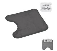 douceur d'intérieur, Tapis Contour Wc (45 x 45 cm) Vitamine Anthracite, Microfibre
