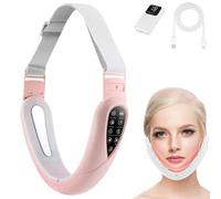 Contourflex 4-in-1 Massager for Face, Contour Flex Facial Sculpting, Device for Double Chin, 5 Modes and 15 Intensities, Reduces Sagging Skin (Pink)