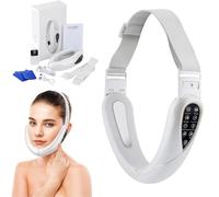 Contourflex 4-in-1 Massager for Face, Reviona Contour Flex Facial Sculpting Device, 5 Nursing Modes & 15 Levels of Intensity &180° Foldable with Remote Control (White)