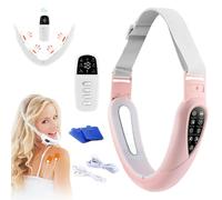 Contourflex 4-in-1 Massager for Face, Reviona Contourflex 4-in-1 Massager, 5 Nursing Modes & 15 Levels of Intensity &180° Foldable, Tightens Jawline (Pink)