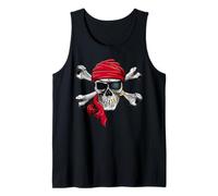 Contraband - Pirate - Red Bandana - Skull & Bones Logo Débardeur