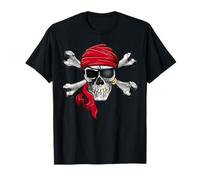 Contraband - Pirate - Red Bandana - Skull & Bones Logo T-Shirt