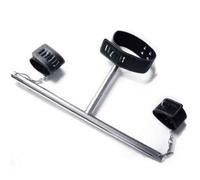 Contrainte Barre Métal + Menottes et Collier en Cuir Noir