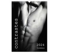 contrastes hommes 2024 (Calendrier mural 2024 DIN A3 horizontal), CALVENDO calendrier mensuel: Calendrier mensuel en n/b; 14 pages dont 13 avec photos de nu artistique masculin