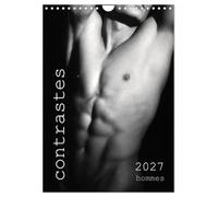 contrastes hommes (Calendrier mural 2027 DIN A4 horizontal), CALVENDO calendrier mensuel: Calendrier mensuel avec 13 photos en noir et blanc avec du nu artistique masculin