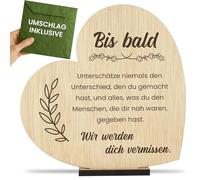 CONTRAXT Abschiedskarte aus Holz. Originelles Geschenk zur Verabschiedung von Kollegen Chefs Lehrern Lehrerinnen zum Schulabschluss und Abschlussfeiern (Abschied)