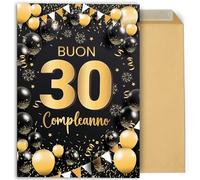 CONTRAXT Biglietto di auguri per il 30° compleanno. Cartolina regalo pieghevole grande 42x30 cm per famiglia, amici e colleghi (30 anni)