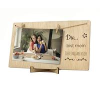 CONTRAXT Bilderrahmen mit Klammern und Leine. Fotoleine polaroid bilder rahmen detail beste freund geschenk Überraschung fotorahmen holz bildrahmen aufhängen (Lieblings Person DE)