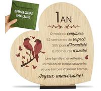 CONTRAXT Cadeau 1 an de Mariage Noces de Coton Idée Originale pour Premier Anniversaire de Couple Homme & Femme Carte de Félicitations 1 an (1 An)