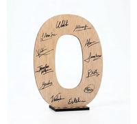 CONTRAXT Cadeau original Carte de Vœux pour joyeux anniversaire et mariage Numéro 0 livre d'or alternatif en bois homme femme