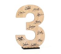 CONTRAXT Cadeau original Carte de Vœux pour joyeux anniversaire et mariage Numéro 3 livre d'or alternatif en bois homme femme