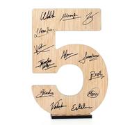CONTRAXT Cadeau original Carte de Vœux pour joyeux anniversaire et mariage Numéro 5 livre d'or alternatif en bois homme femme