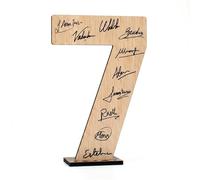 CONTRAXT Cadeau original Carte de Vœux pour joyeux anniversaire et mariage Numéro 7 livre d'or alternatif en bois homme femme