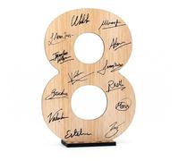 CONTRAXT Cadeau original Carte de Vœux pour joyeux anniversaire et mariage Numéro 8 livre d'or alternatif en bois homme femme