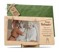 CONTRAXT Cadre Photo avec Pinces en Bois. Cadeau Original Carte de Bonne Retraite Souhaiter à un Homme Femme