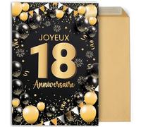 CONTRAXT Carte d’anniversaire 18 ans. Grande carte originale pliable 42x30 cm avec félicitations pour la famille, les amis et les collègues (18 ans)