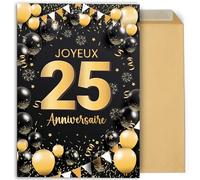 CONTRAXT Carte d’anniversaire 25 ans. Grande carte pliable 42x30 cm avec félicitations pour famille, amis et collègues (25 ans)