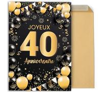 CONTRAXT Carte d’anniversaire 40 ans. Grande carte pliable 42x30 cm avec félicitations pour famille, amis et collègues (40 ans)