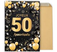 CONTRAXT Carte d’anniversaire 50 ans. Grande carte pliable 42x30 cm avec félicitations pour famille, amis et collègues (50 ans)