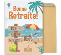 CONTRAXT Carte Joyeuse Retraite 42x30 cm ouverte. Grande carte de signatures - Cadeau original pour collègues, hommes ou femmes (Retraite)