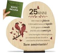 CONTRAXT Regalo per Nozze d'Argento Idea Regalo Originale 25° Anniversario di Matrimonio Decorazione e Biglietto di Auguri per 25 Anni di Matrimonio (25 Anni)
