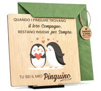 CONTRAXT Regalo Pinguino San Valentino Regali Originali per Lei e Lui Innamorati Anniversario Compleanno Fidanzata Fidanzato Donna Uomo Marito Moglie