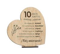 CONTRAXT Regalos 10 aniversario bodas o novios. Detalles regalos originales postal tarjeta de felicitacion aniversario de bodas pareja 10 años novios casados mujer hombre (10 Años)