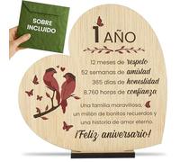 CONTRAXT Regalos primer aniversario bodas o novios. Detalles regalos originales postal tarjeta de felicitacion primer aniversario de bodas pareja 1 año novios casados mujer hombre (1 Año)