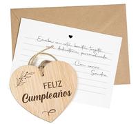 CONTRAXT Regalos tarjeta felicitacion cumpleaños. Tarjeta de Feliz Cumpleaños en Madera Regalos originales cumpleaños amiga amigo hombre mujer birthday cards