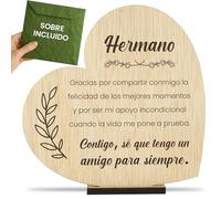 CONTRAXT Tarjeta regalo para Hermano madera. Regalo original Hermano tarjetas postal cumpleaños hermano agradecimiento madera