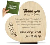 CONTRAXT Thank you gifts. Thank you wooden card plaque for best friend birthday women men friendship colleagues