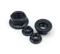 Contre-écrous, 2/5/10 pièces M3 M4 M5 M6 M8 M10 M12 DIN6923 noir zingué 304 A2-70 en acier inoxydable tête hexagonale dentelée Spinlock bride écrou de blocage(2pcs M12)