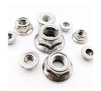 Contre-écrous, 2 pièces M4-M12 304 en acier inoxydable, Type de couple dominant, insertion tout métal, écrou verrouillage hexagonal avec bride hexagonale autobloquante GB6187(M6 serrated bottom)