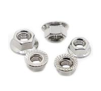 Contre-écrous, DIN6923 304 acier inoxydable tête hexagonale dentelée Spinlock bride écrou de blocage M3 M4 M5 M6 M8 M10 M12(M3 20pcs)