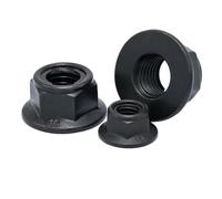 Contre-écrous, Écrous de verrouillage à bride en acier inoxydable/acier au carbone/Nylon, DIN6926, 2 50 pièces, M3 M4 M5 M6 M8 M10 M12(Carbon Steel B,M5 (20pcs))