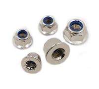 Contre-écrous, M3 M4 M5 M6 M8 acier au Nickel fileté métrique en Nylon insertion hexagonale s écrou de verrouillage autobloquant blocage roue(M5 10pcs)