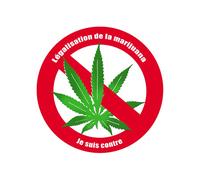 Contre La Légalisation De La Marijuana (20x20cm) - Sticker/Autocollant
