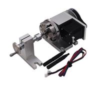 Contre-poupée à axe rotatif Tour CNC 4e axe rotatif et contre-pointe, mandrin à 3 mors 65 mm x 50 mm, table rotative CNC 4e axe, contre-pointe à moteur pas à pas biphasé 42 V for tour(65mm 4 claws)