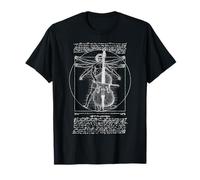 Contrebasse Bassiste Vitruvian Man Leonardo Da Vinci Musicien T-Shirt