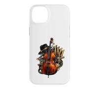 Contrebasse Jazz Droit Bass Player Vintage Jazz Music Coque pour iPhone 14 Plus