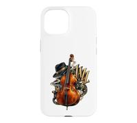 Contrebasse Jazz Droit Bass Player Vintage Jazz Music Coque pour iPhone 15
