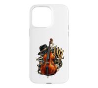 Contrebasse Jazz Droit Bass Player Vintage Jazz Music Coque pour iPhone 15 Pro Max