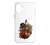 Contrebasse Jazz Droit Bass Player Vintage Jazz Music Coque pour iPhone 16 Plus