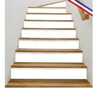 Contremarches adhésives PVC pour escalier - blanc - Lot de 5 (15x100 cm) - 99DECO