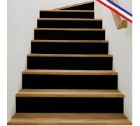 Contremarches adhésives PVC pour escalier - noir - Lot de 5 (15x100 cm) - 99DECO